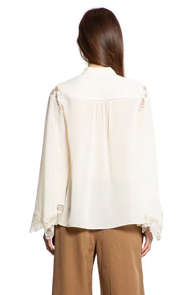 Chloé Blouse In Georgette And Lace In Neutral