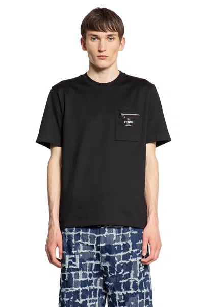 Fendi Black Cotton Jersey Oversized T-shirt