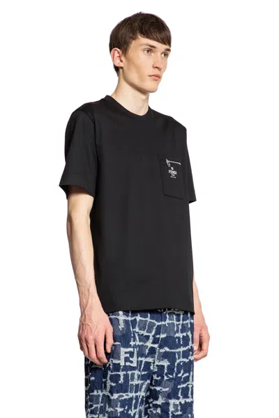 Fendi Black Cotton Jersey Oversized T-shirt