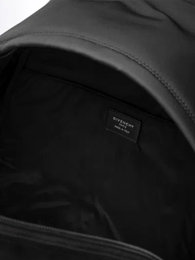 Givenchy Black Backpack With Adjustable Shoulder Straps And Logo On Front In Tech Fabric Man