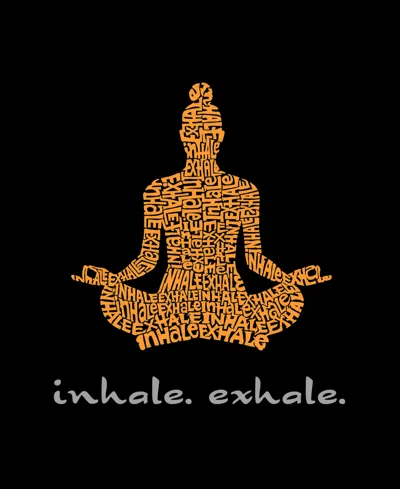 La Pop Art Plus Size Inhale Exhale Word Art T-shirt In Black
