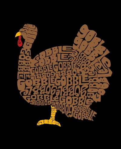 La Pop Art Women's Thanksgiving Word Art Short Sleeve T-shirt In Black