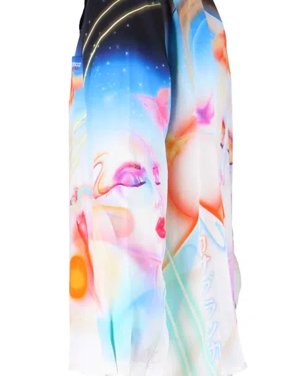 Casablanca Mens Galactic Connection Cuban-collar Graphic-pattern Silk Shirt In Multi