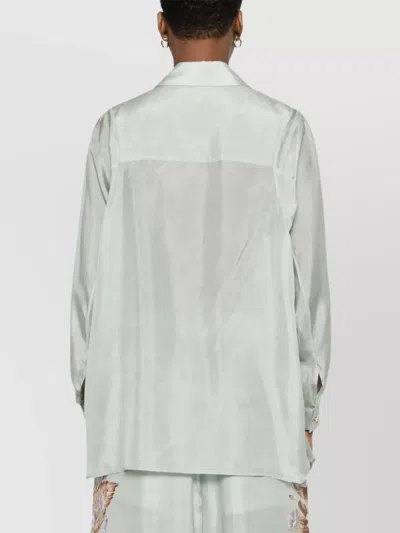 Zimmermann Floral Silk Shirt Featuring Buttoned Cuffs In Green