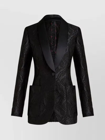 Etro Jacquard Blazer In Black