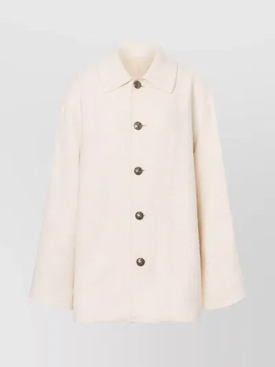 Philosophy Di Lorenzo Serafini Bouclé Cotton Caban Coat In White