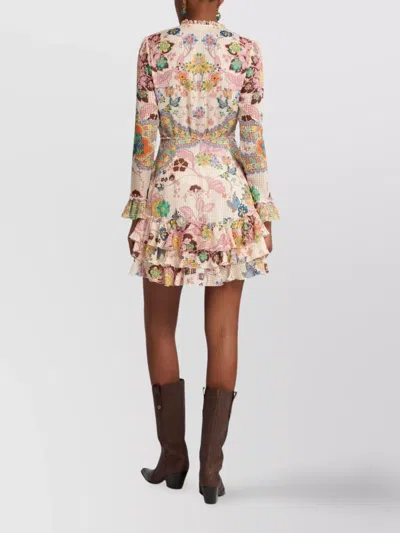 Etro Sophisticated Floral Mini Dress In Multi