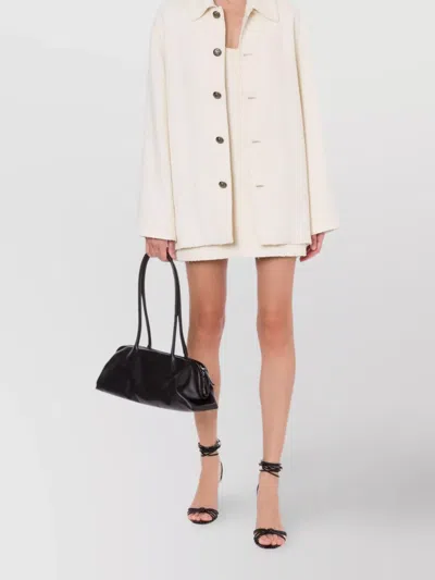 Philosophy Di Lorenzo Serafini Bouclé Cotton Caban Coat In White