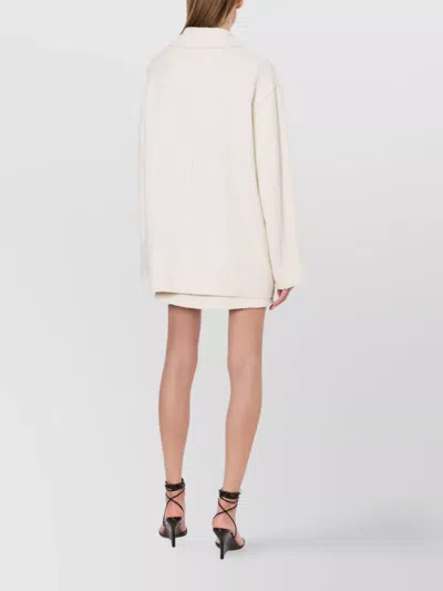 Philosophy Di Lorenzo Serafini Bouclé Cotton Caban Coat In White