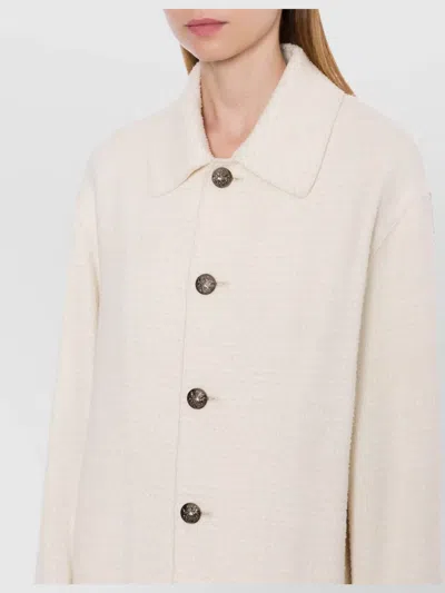 Philosophy Di Lorenzo Serafini Bouclé Cotton Caban Coat In White