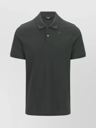 K-way Short-sleeved Polo Shirt In Black