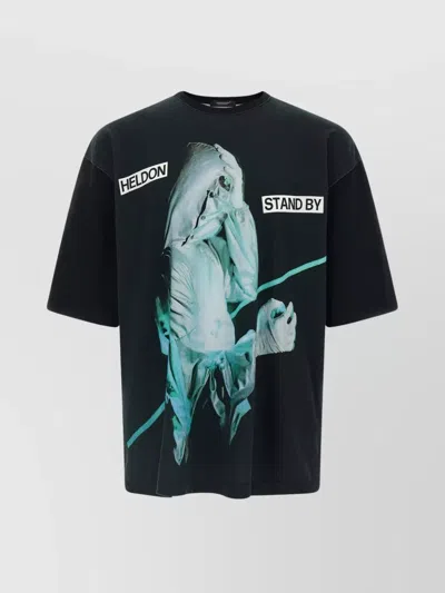 Undercover Graphic Print Crew Neck Short Sleeve T-shirt In Black