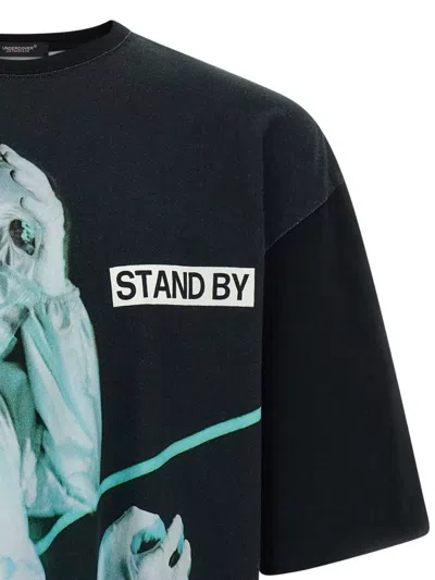 Undercover Graphic Print Crew Neck Short Sleeve T-shirt In Black