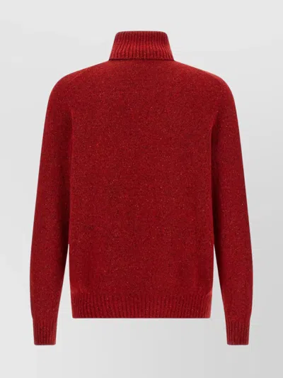 Brunello Cucinelli Cozy High Neck Knit Pullover In Brown