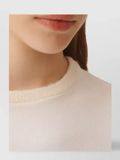 Fabiana Filippi Fitted Cotton Top Ribbed Texture In Neutral