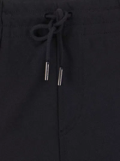 Burberry Flared Trousers With Drawstring And Side Stripe In Black