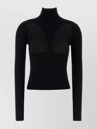 Blumarine Maglione In Misto Lana Nera Donna In Black