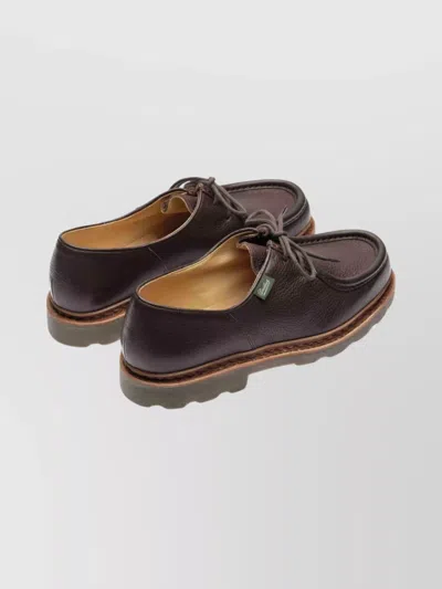 Paraboot Brown Leather Lace-up Shoes In Brown