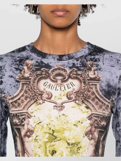 Jean Paul Gaultier Midi Dress With Long Sleeves And Print In Multi