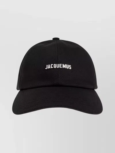 Jacquemus Gadjo Logo-embellished Cotton-twill Baseball Cap In Black