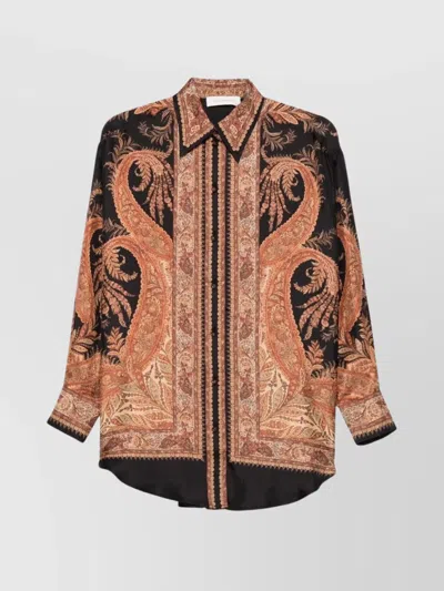Zimmermann Longline Paisley Pattern Top In Brown