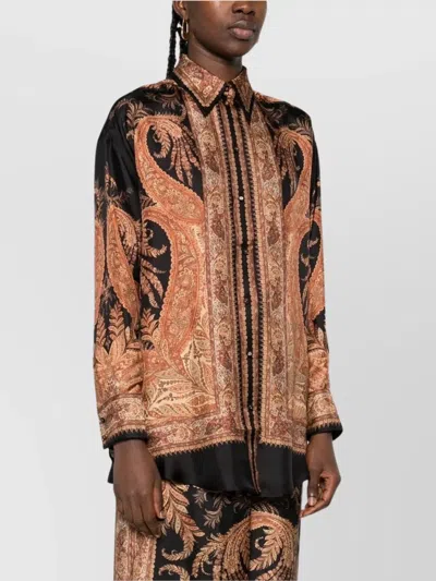 Zimmermann Longline Paisley Pattern Top In Brown
