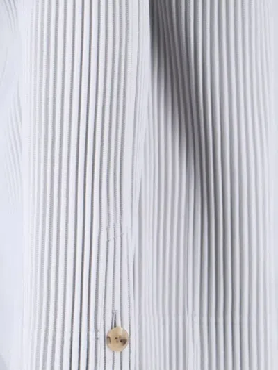 Issey Miyake Striped Pattern Blazer Notched Lapel In Blue