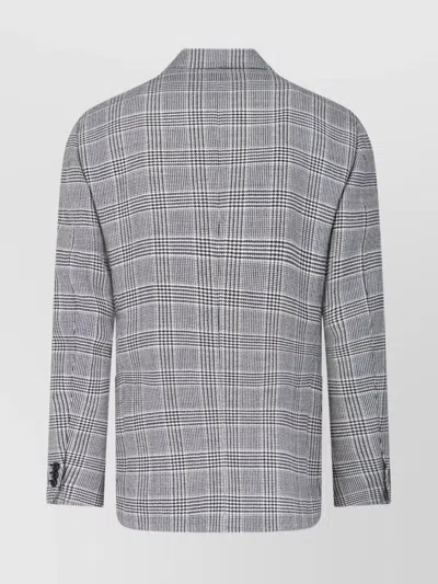 Lardini Double-breasted Check Pattern Blazer Jacket In Gray