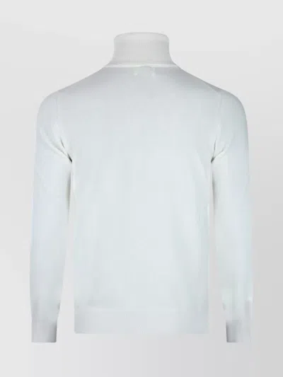 Malo Turtleneck Sweater With Ribbed Cuffs And Hem In White