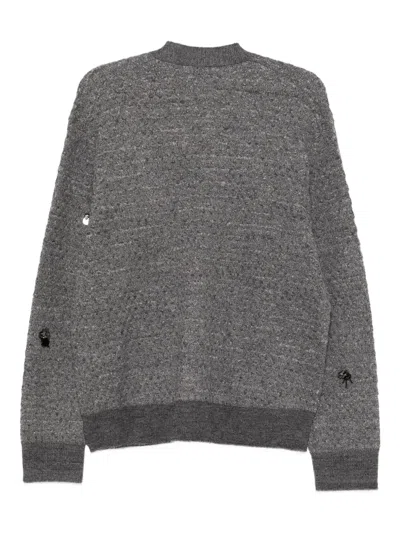 Jnby Bumpy Shirt Cardigan In Gray