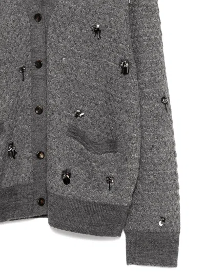 Jnby Bumpy Shirt Cardigan In Gray