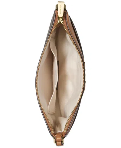 Michael Kors Jet Set Small Top Zip Convertible Wristlet In Brown