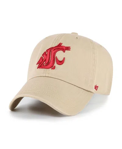 47 Brand Men's Khaki Washington State Cougars Clean Up Adjustable Hat In Brown