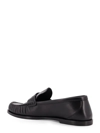 Saint Laurent Laurent Logo-embellished Leather Penny Loafers In Black