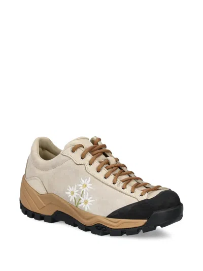 Diemme Movida Embroidered-floral Trail Sneakers In Neutral