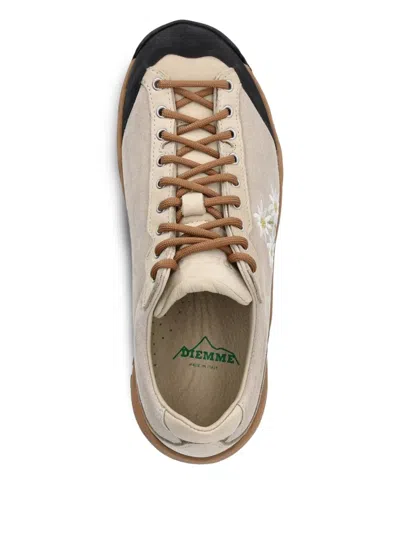 Diemme Movida Embroidered-floral Trail Sneakers In Neutral