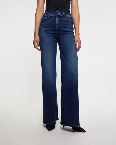 Mother Jeans The Rerun Zip Sneak With Belt Loops And Logo Embroidery On The Back In Blue Denim For Women