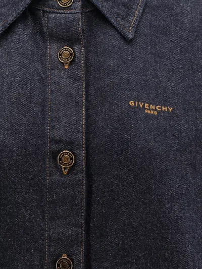 Givenchy Long Denim Shirt In Black
