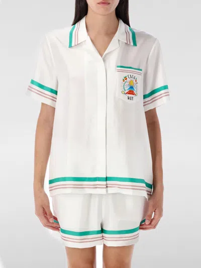 Casablanca Shirt In White Silk In White