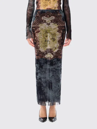 Jean Paul Gaultier "médaillon" Skirt In Brown