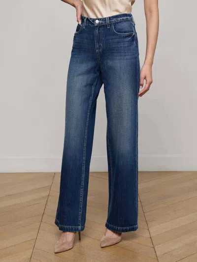 L'agence Scottie High Rise Wide Leg Jeans Marvista In Blue