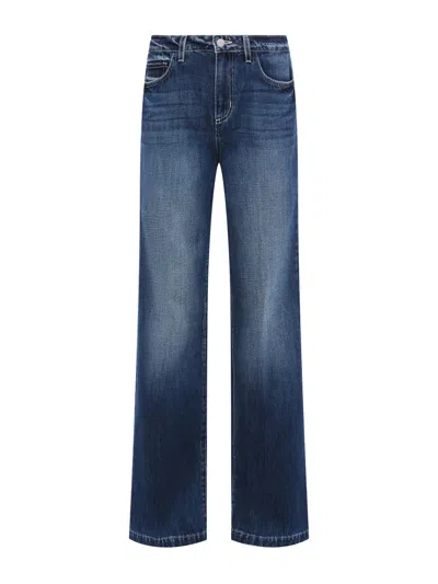 L'agence Scottie High Rise Wide Leg Jeans Marvista In Blue