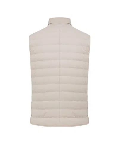 Brunello Cucinelli Ivory Bonded Taffeta Padded Vest In Neutral