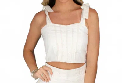 If So Eyelet Tank Top In White In White
