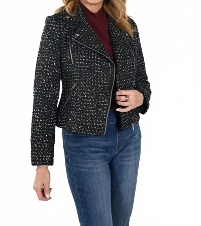 Frank Lyman Sparkle Woven Jacket-black/multi In Black Multi In Black