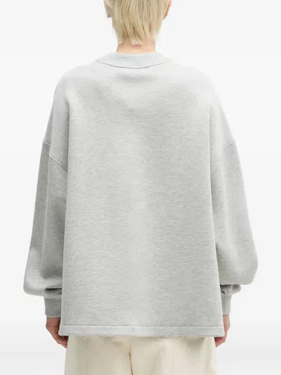 Fiorucci Embroidered Crew-neck Sweatshirt In Gray