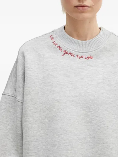 Fiorucci Embroidered Crew-neck Sweatshirt In Gray
