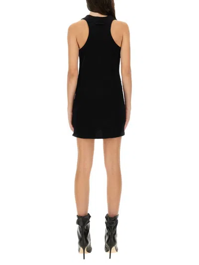 Jean Paul Gaultier Cotton Ribbed Tank Top With Lingerie Garter In Black