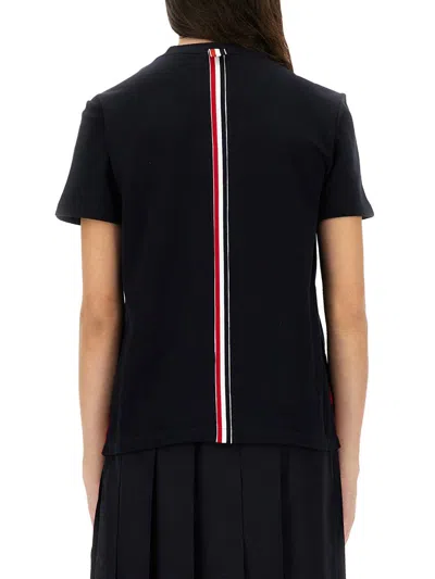 Thom Browne T-shirt With Stripes In Black