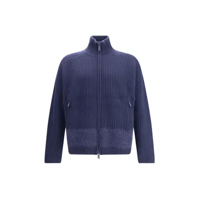 Dsquared2 Carded Wool Insert Cardigan Sweaters And Cardigans Blue In Blue